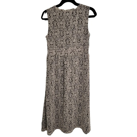 Ann Taylor LOFT Women’s Size 4 Brown V Neck Print Dress - Picture 2 of 4